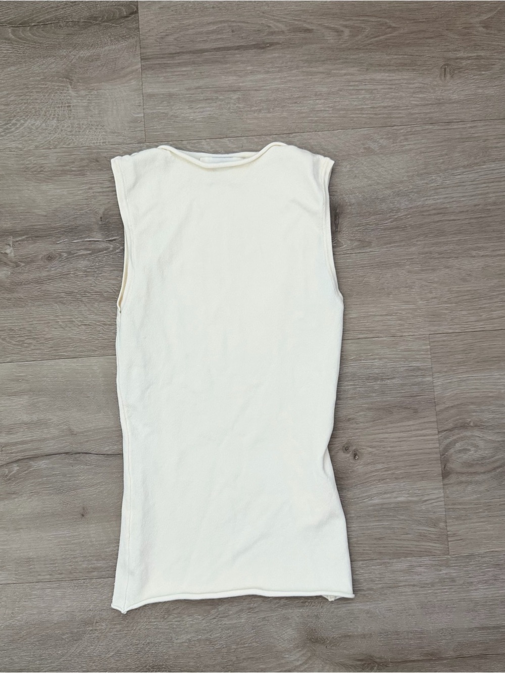 DISSH Cream Sleeveless Ribbed Tank Top